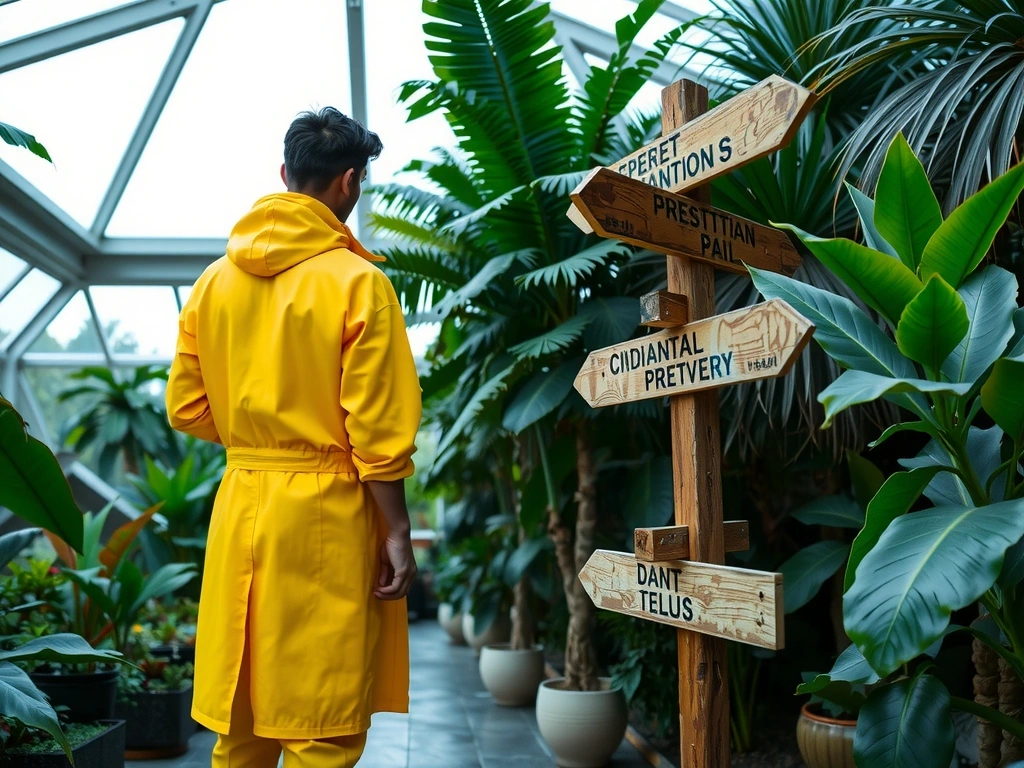 Camino perdido en el jardín botánico